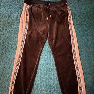 Tommy Hilfiger Black Velvet Velour Sweatpants Jog Women's Size 0X/L. NWT